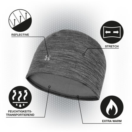 HYXE Melange Fleecemütze Black/Grey