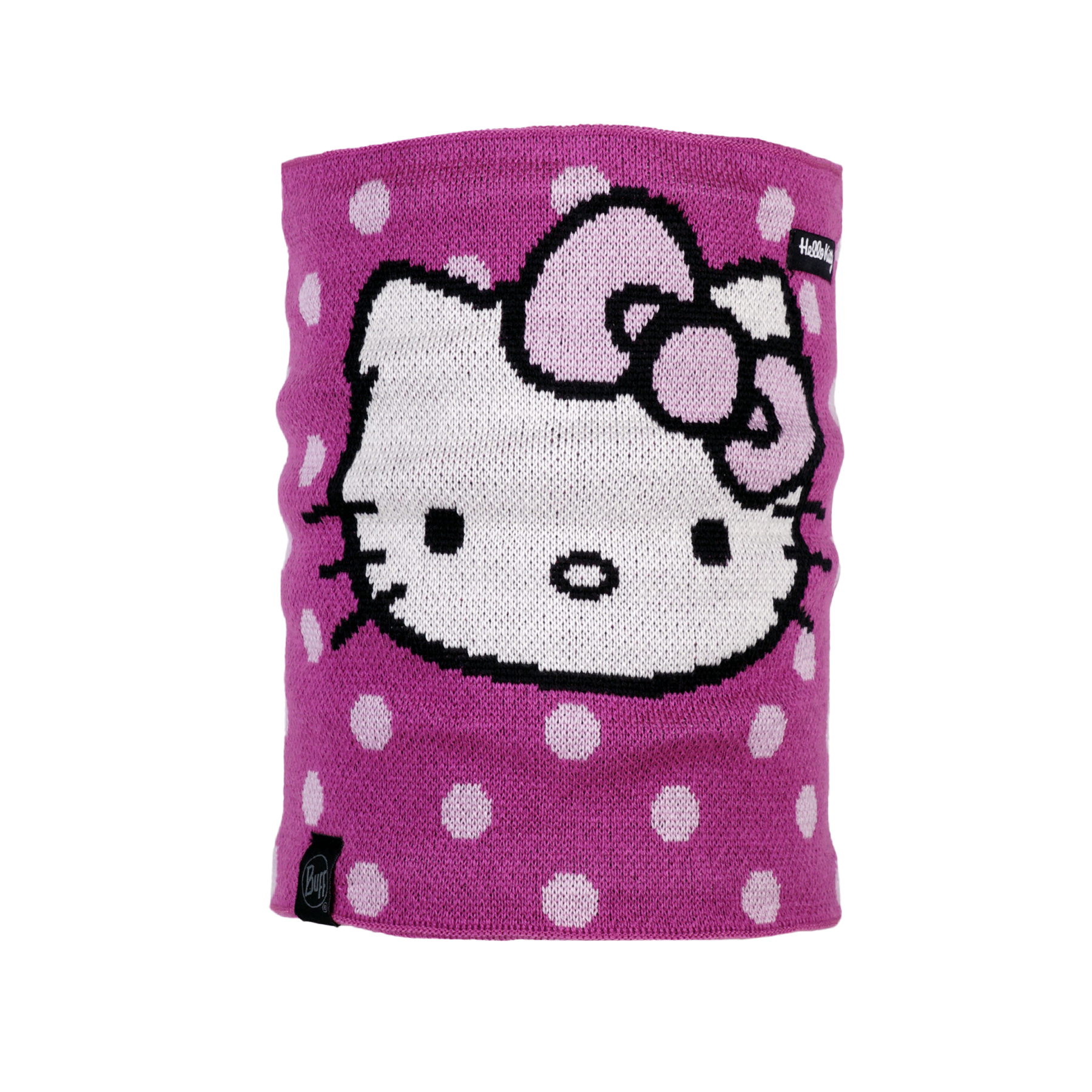 Buff Kids Knitted & Polar Neckwarmer Hellodots-Rasperry
