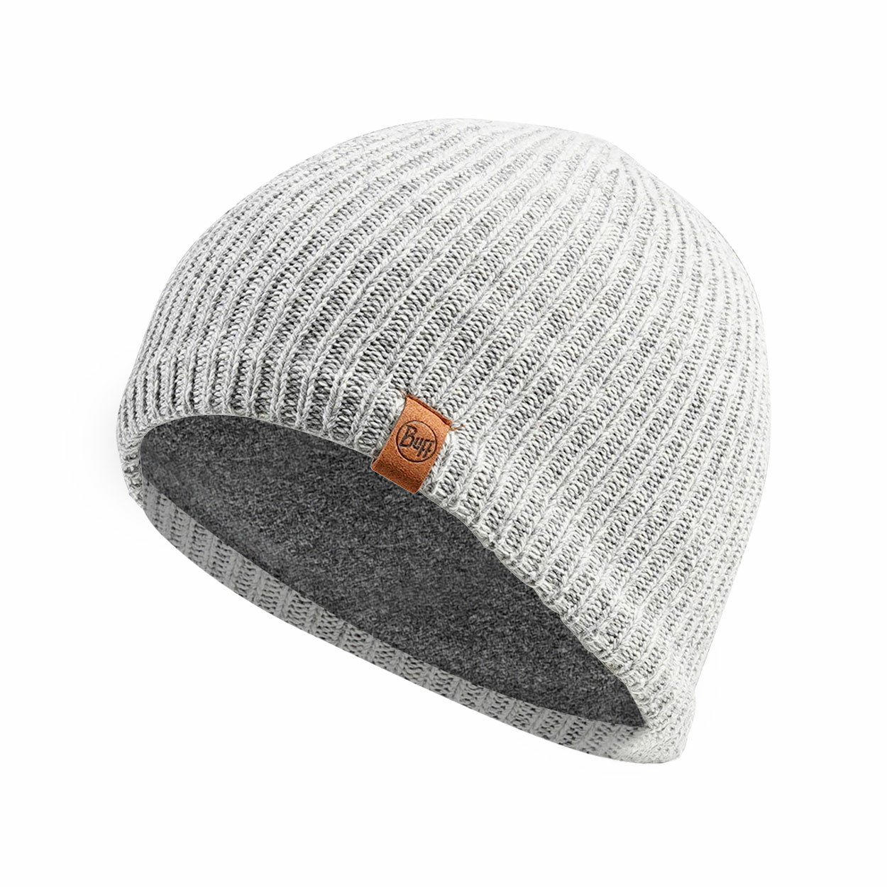 Buff Knitted & Full Fleece Hat Lyne Light Grey