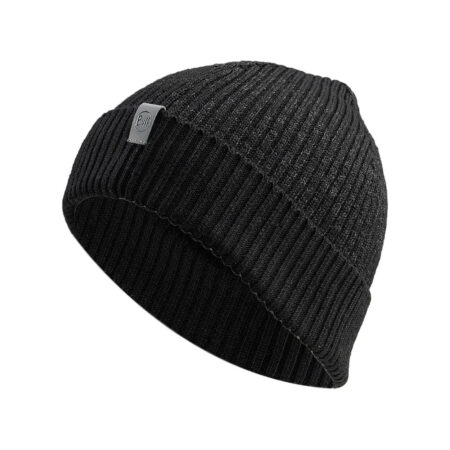 Buff Merino Active Beanie Solid Black