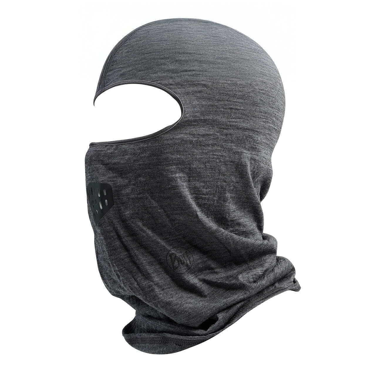 Buff Lightweight Merino Wool Balaclava Solid Grey